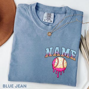 Comfort Colors® Custom Name Baseball Shirt, Personalized Team Tee, Game Day Baseball Mom Shirt, Player Fan Shirt, Coach Gift Tee