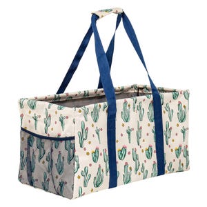 Extra Large Chevron Utility Tote – Collapsible Canvas Basket