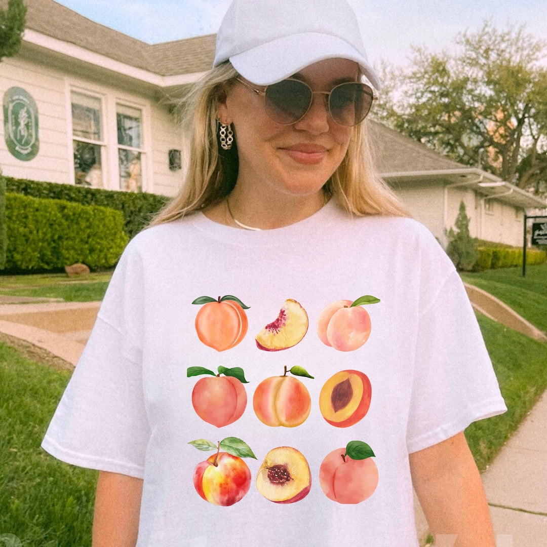 Peach T Shirt Vintage Graphic Tee, Peach T-shirt Vintage Graphic