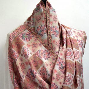 Fine Quality,Very Soft&Light Weight/ Pashmina Kani Embroidered Shawl,Wedding Shawl (40x80 inches)