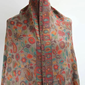 High Quality Light Weight & Soft/PURE Wool/ Pashmina Kani Embrodered Shawl/ Birthday Gift (40x80 inches)