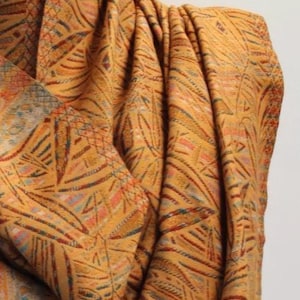 Large Mustard reversible   Fine wool Shawl,Scarf, Soft and Light(40 x 80Inches)