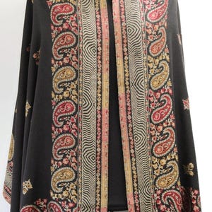 Bold and Beautiful: Black   Pashmina Wool Blend Stole - 28x80 inches Wrap