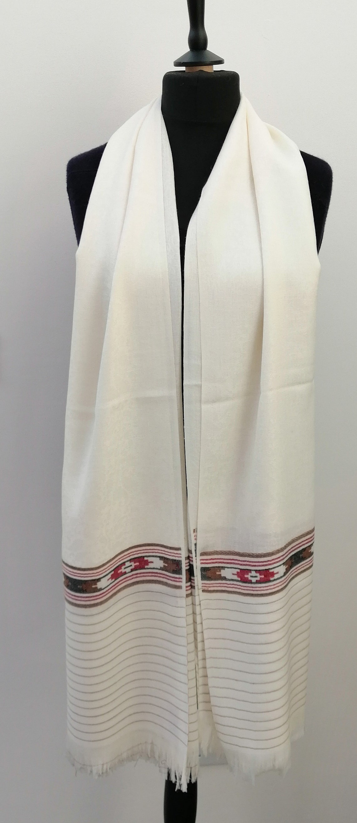 Elegant offwhite Large Woven Cashmere Pashmina Scarf /Shawl/ Etsy