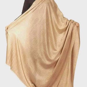 Exclusive Beige Extra Fine Cashmere Pashmina Wool Shawl, Stole, Light Weight, Warm and Soft
