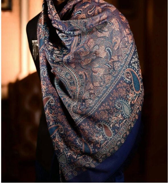 Kashmiri Shawls カシミヤショール ネイビー Kashmiri Shawls カシミヤショール ネイビー レディース
