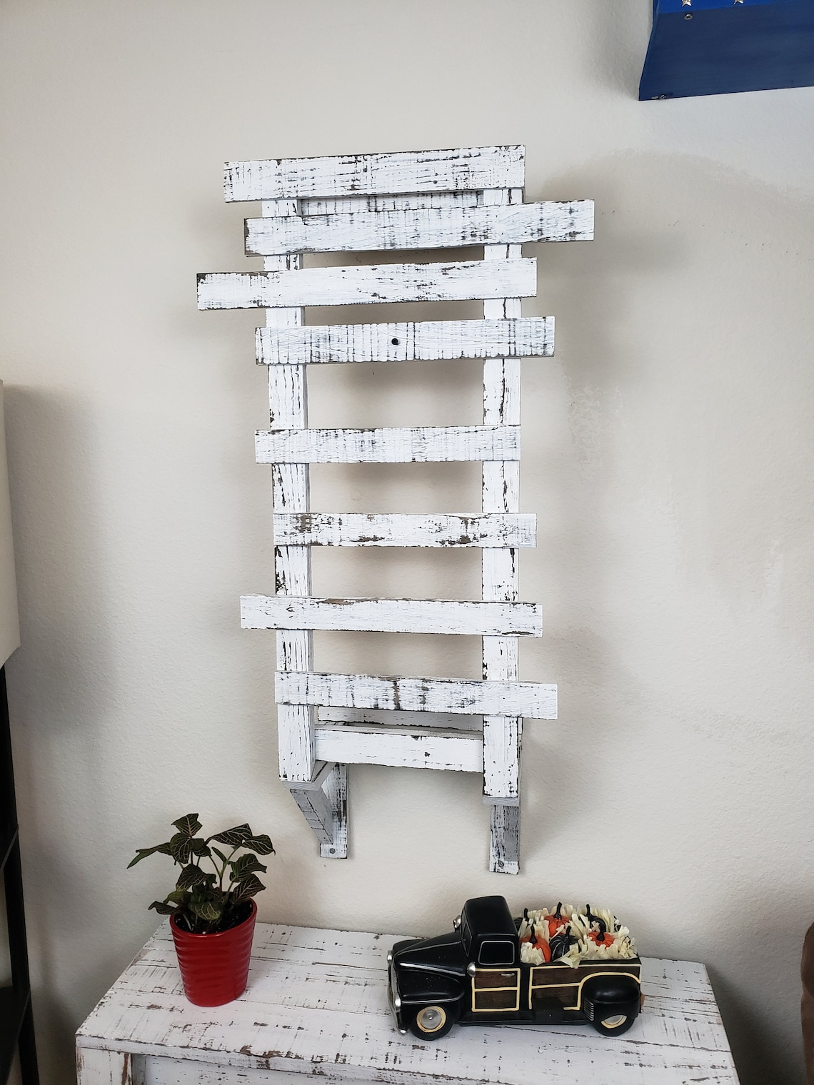 Wall Blanket Holder Weathered Quilt Holder Blanket Rack Etsy