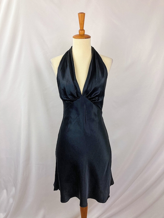 Vintage Inky Silk Slip Dress