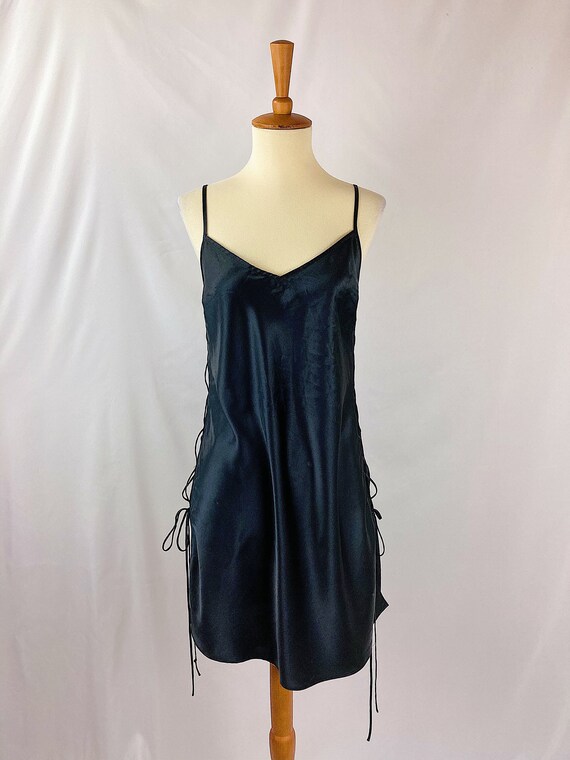 Vintage Onyx Lace Up Slip Dress