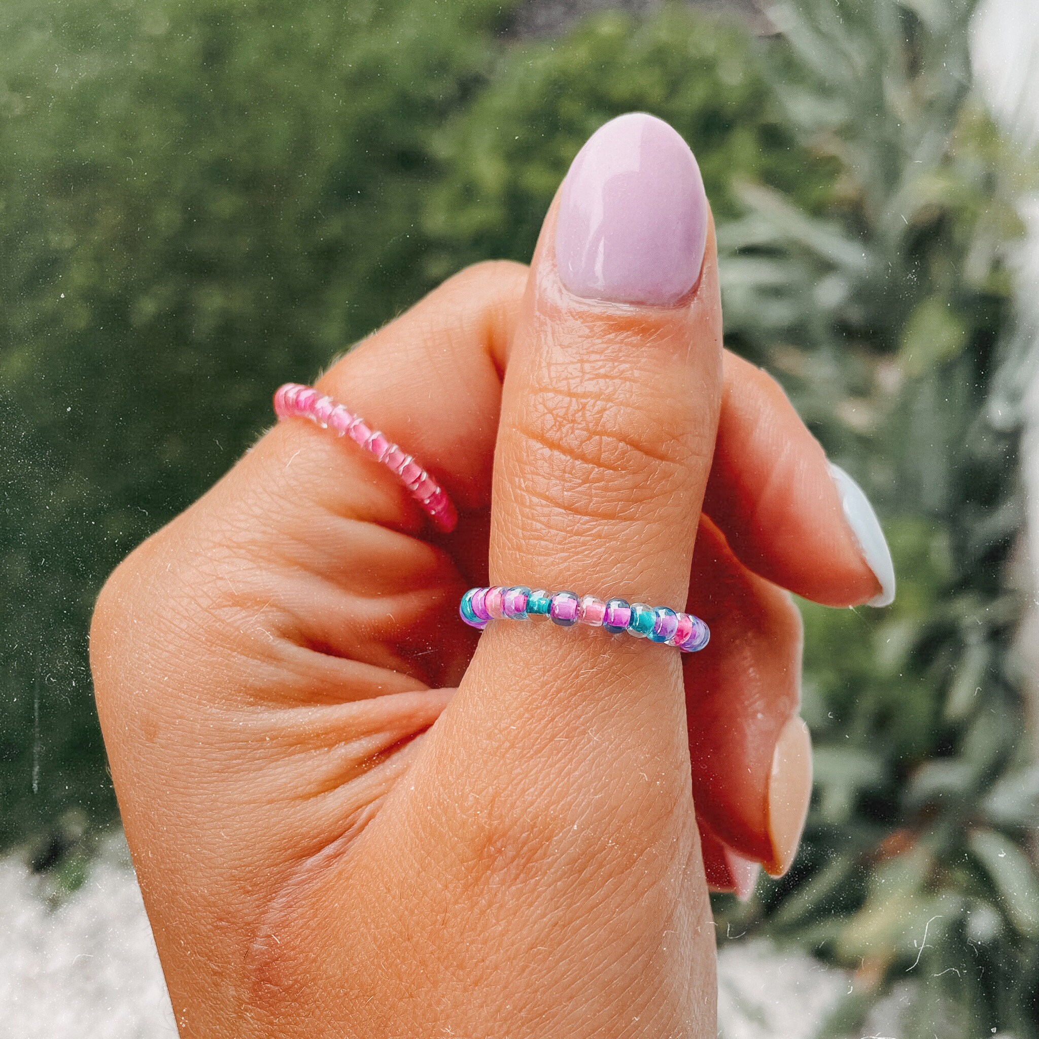 Pink Ring Seed Bead Ring Cute Rings Summer Jewelry Etsy UK
