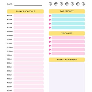 Daily Planner Print