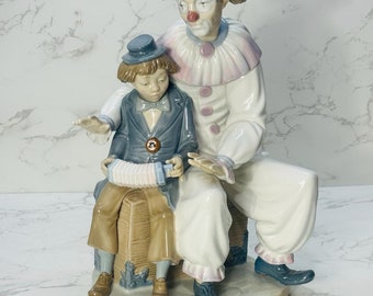 Lladro NAO ZAPHIR Lesson of Music #701 Clown & Boy With Accordion