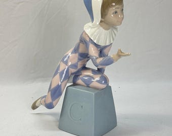 Vintage Lladro Porcelain Harlequin-C Signed Figurine