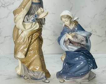 Lladro Virgin Mary Madonna and Saint Joseph Nativity Porcelain Figures