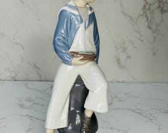 Lladro #4810 Sailor Boy With Yacht Sailboat Figurine
