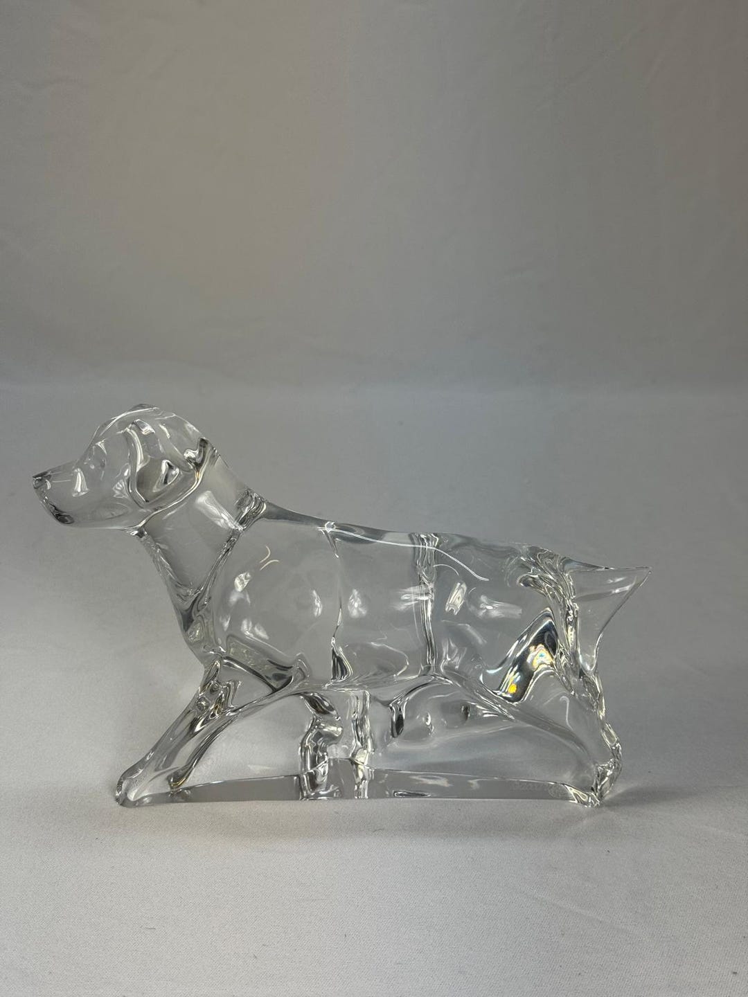 Vintage Baccarat Crystal Labrador Lab Retriever Paperweight