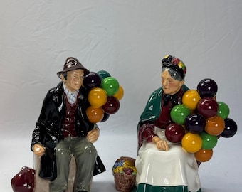 Royal Doulton England The Old Balloon Seller & The Balloon Man Figurines