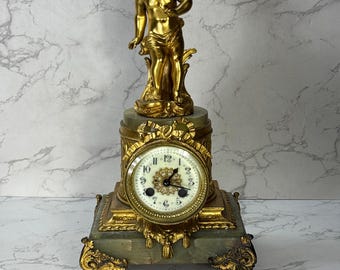 Rare Waterbury Figural Mantel Clock