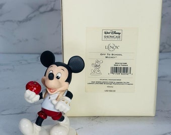 Lenox Disney Mickey Mouse "Off To School Mickey" Porcelain Figurine with COA