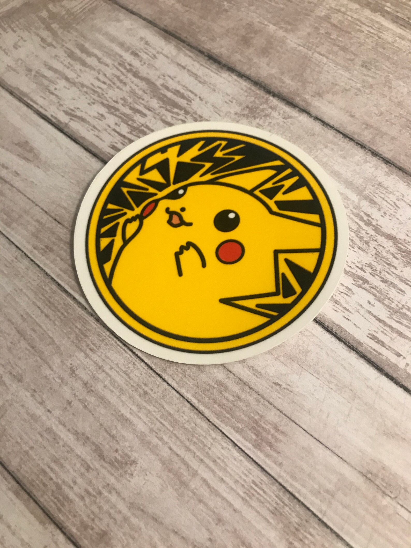 Pikachu Pokémon Sticker Pikachu Vinyl Sticker Pikachu Decal Etsy