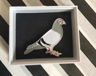 The wee pigeon in a box ,Shelf Ornament, Kawaii Keepsake, Feelgood Gift, Pocket hug, Missing You Gift, Quirky Gift, Unique Gift, Cute