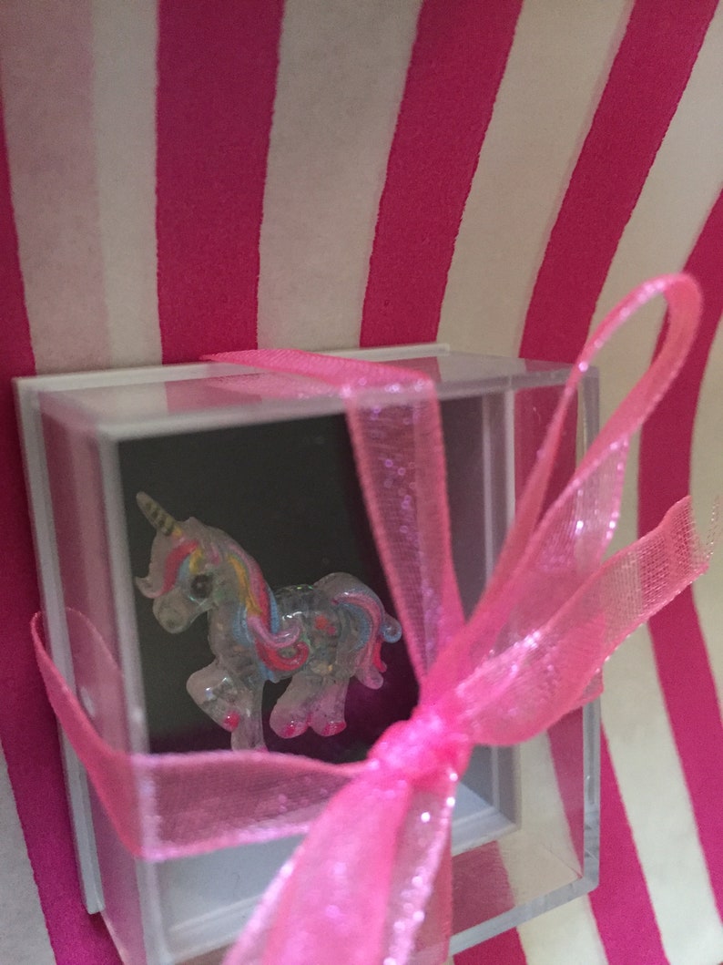 Kawaii Keepsake Unique Gift Feelgood Gift Quirky Gift Pocket hug Missing You Gift Shelf Ornament The wee prancing unicorn in a box