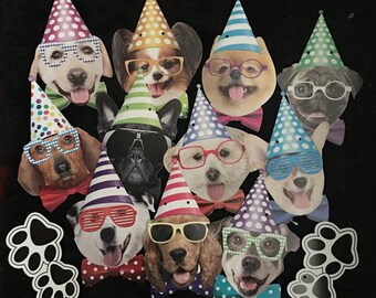Fun dog happy birthday bunting, dog garland,  dog party decor, dog lover birthday