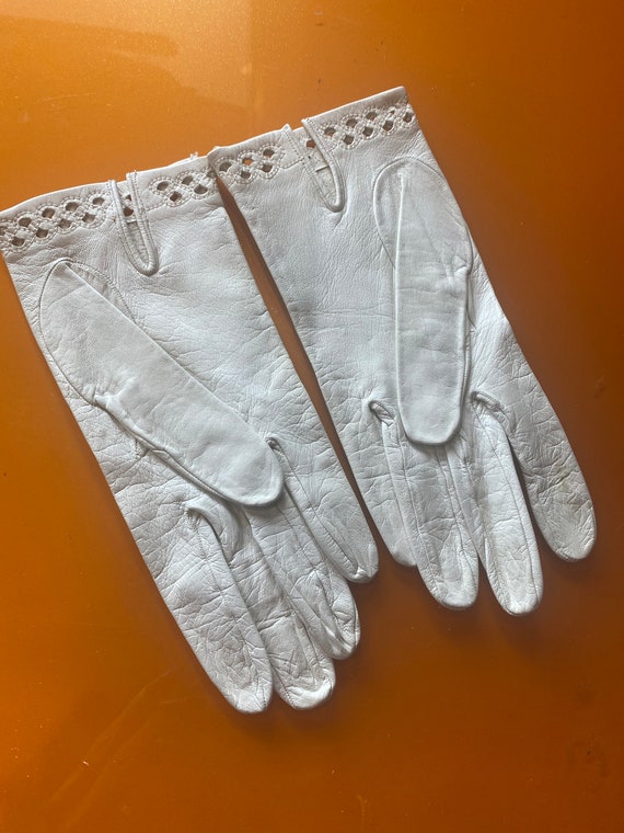 White Leather Gloves