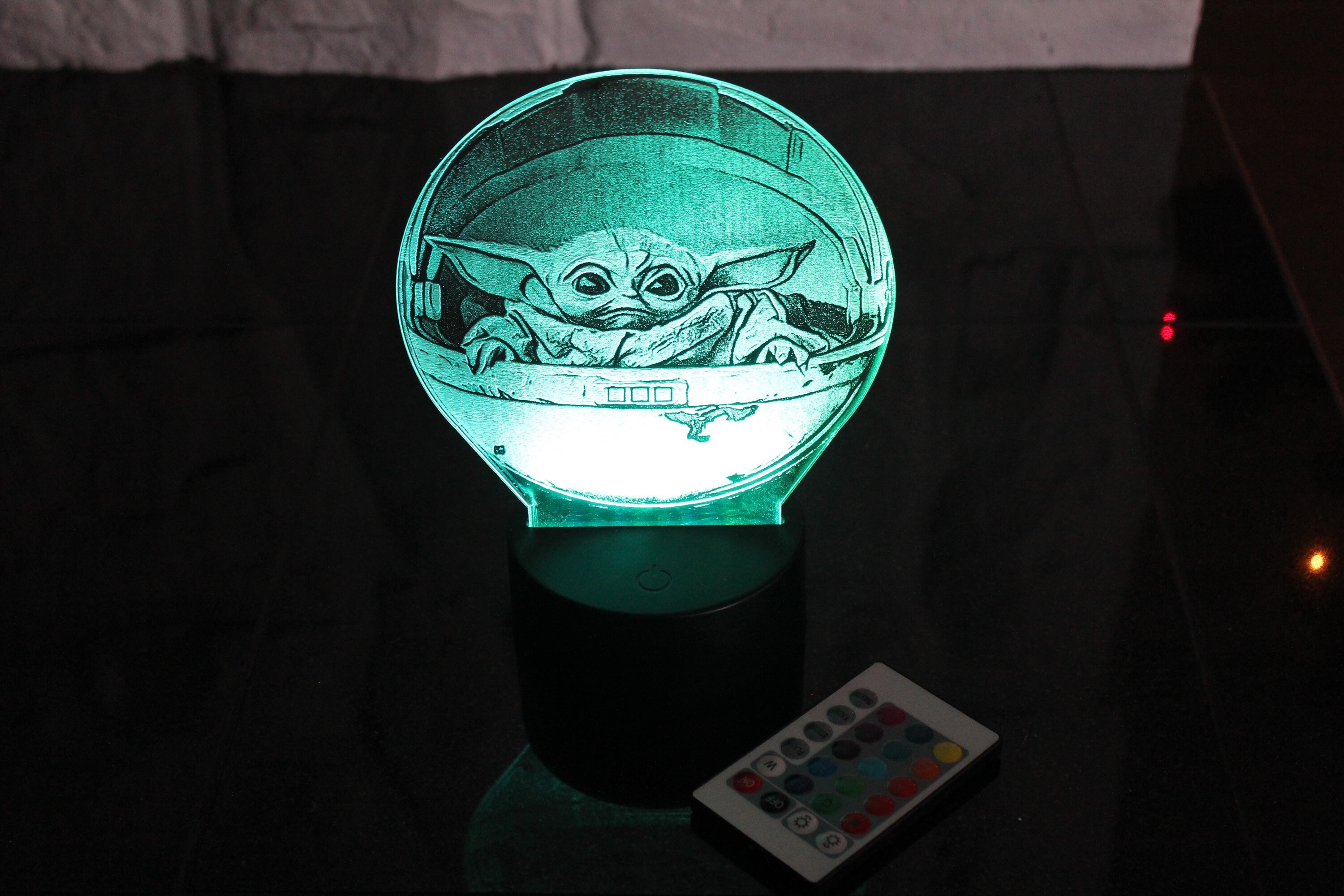 Baby Yoda Acrylic LED Night Light Etsy