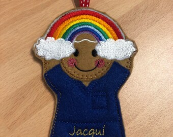 Scrub Dr GP Anaesthetist gingerbread hanging decoration Scrub Nurse