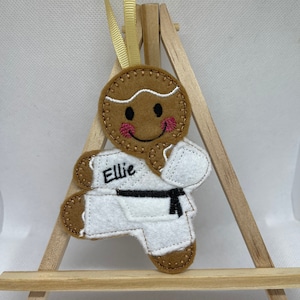 Martial Arts Gingerbread hanging decoration, Karate, Jiujitsu, Taekwondo, Personalised, Handmade