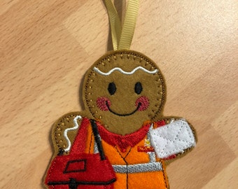 Postman Gingerbread, personalised, Royal Mail, Postie, Hanging decoration, Fridge magnet