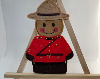 Canadian Mountie Gingerbread man hanging decoration, Canadian Mounted Police, Canadian Gift, Personalised Gingerbread men