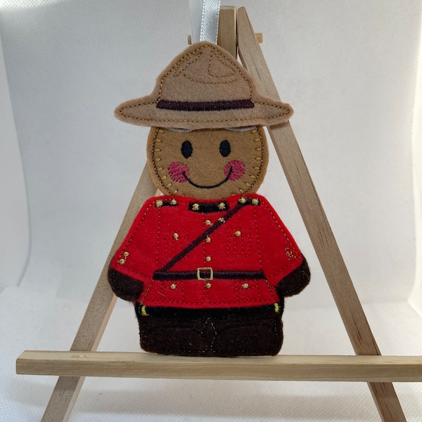 Canadian Mountie Gingerbread man hanging decoration, Canadian Mounted Police, Canadian Gift, Personalised Gingerbread men