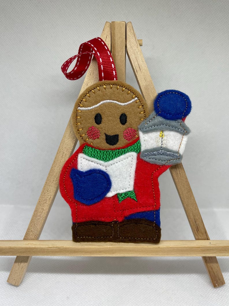Carol Singer Gingerbread Man Hanging Decoration, Carollers Gift