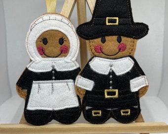 Pilgrim gingerbreads,  Thanksgiving decoration, Amish gingerbreads, Handmade, Hanging decoration, Christmas decoration