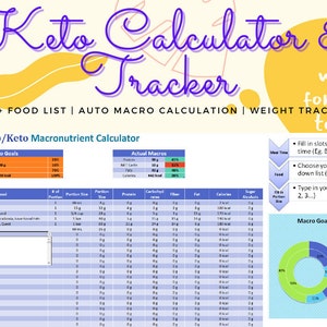 Keto Low Carb Diet Macronutrient Calculator Planner and Tracker image 1