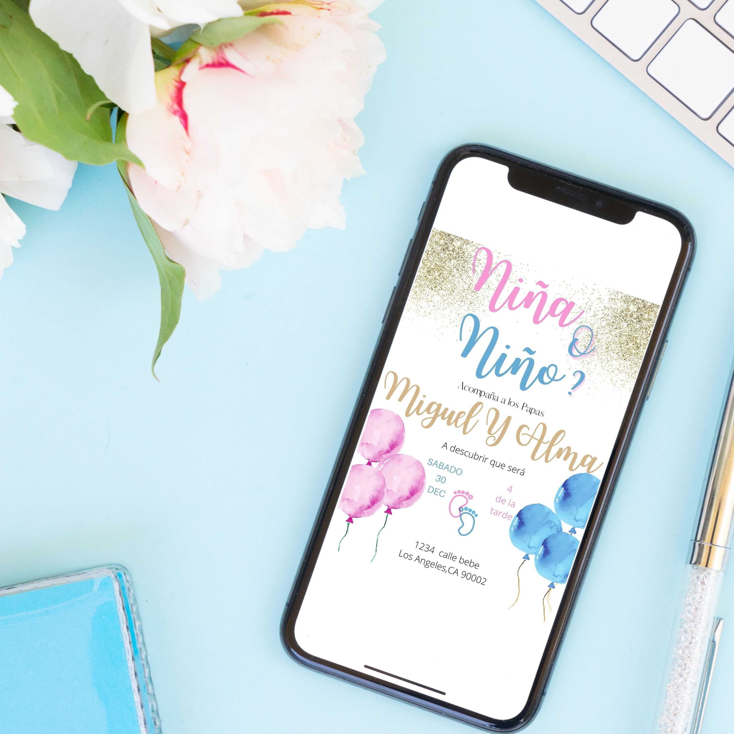 Gender Reveal Invitations In Spanish - 8iwfhnu