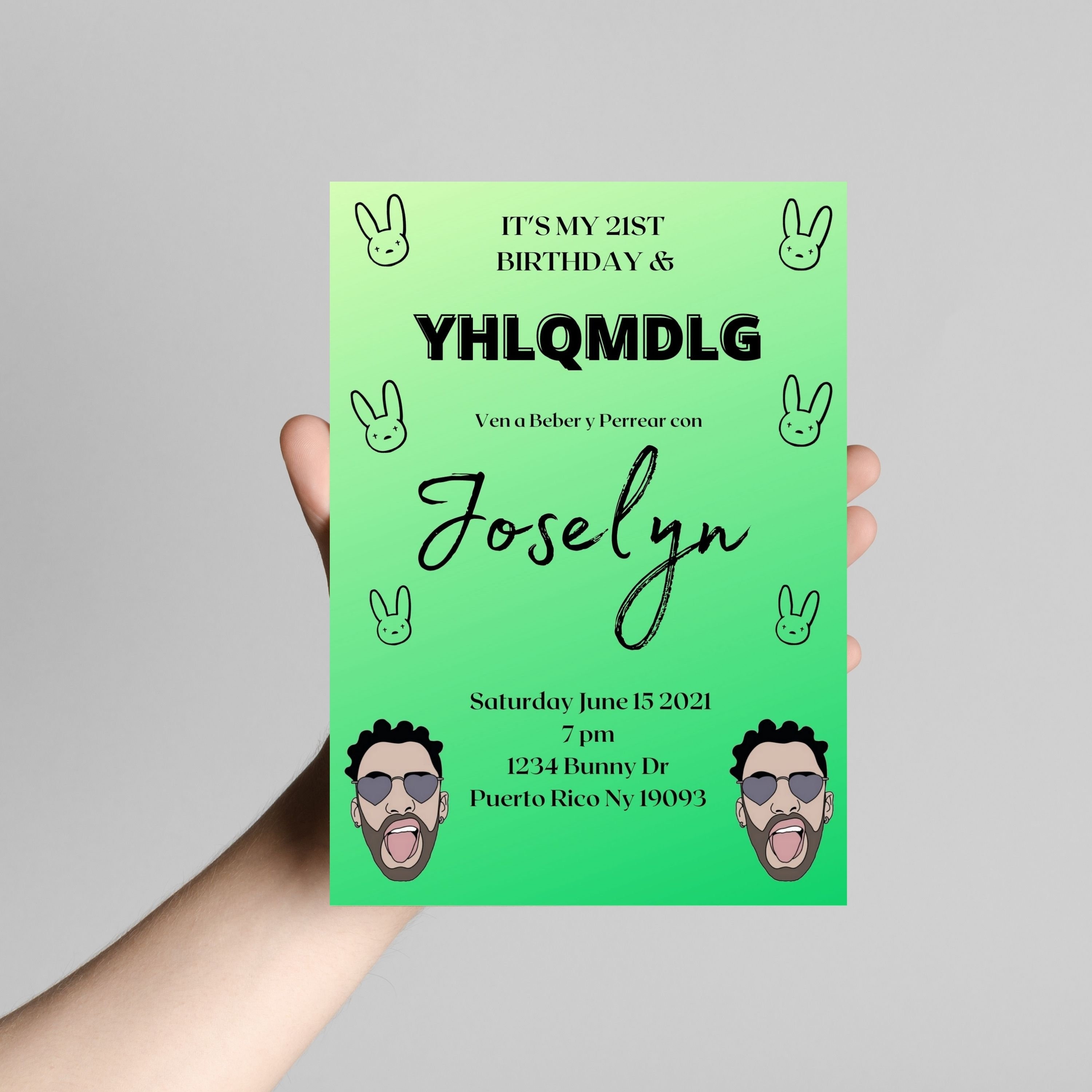 Paper Invitations You Edit Text Instant Download Bad Bunny Birthday paper-invitations-you-edit-text-instant-download-bad-bunny-birthday