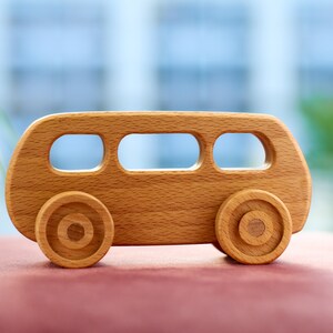 Wooden Toy Car, Push Car, Wooden Bus Toy, Handmade Push Toy, Toddler Gift, Birthday Present, Baby Shower, Montessori Toy, Eco Friendly Toy