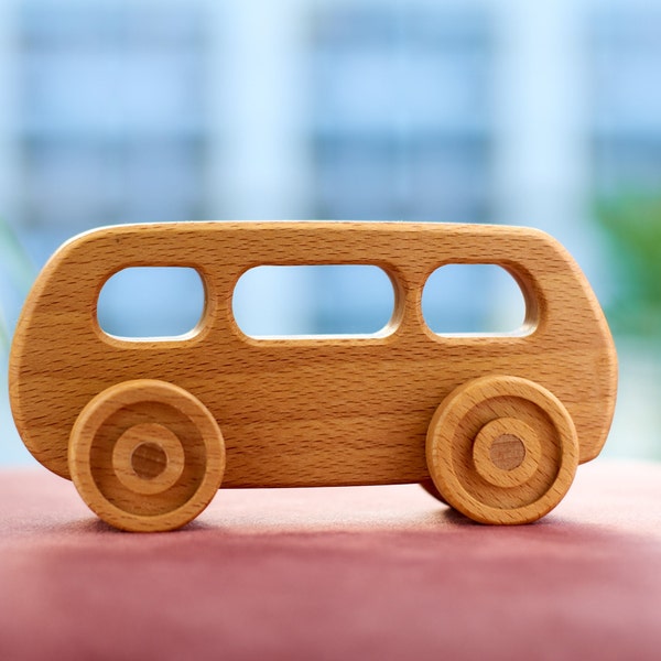 Spielzeugauto aus Holz, Schiebeauto, Holzbusspielzeug, handgefertigtes Schiebespielzeug, Geschenk für Kleinkinder, Geburtstagsgeschenk, Babyparty, Montessori-Spielzeug, umweltfreundliches Spielzeug