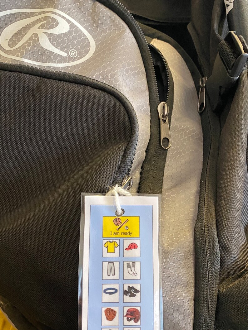 Baseball / Softball / Tball Packing List Tag / Visual Support Etsy