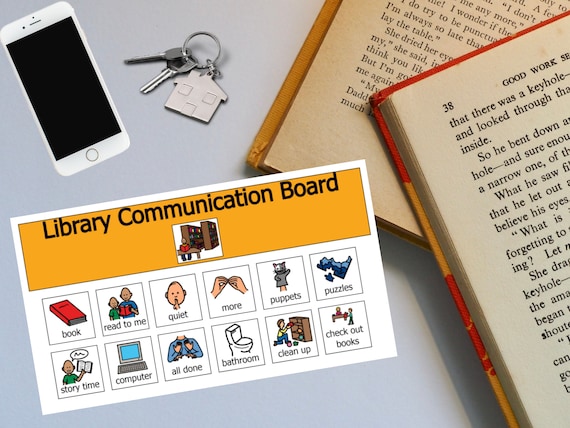 Library Picture Communication Board Toddler Preschool Autism - Etsy
