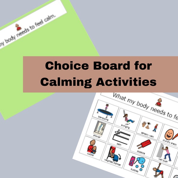 Choice Board Sensory Visual Etsy Australia