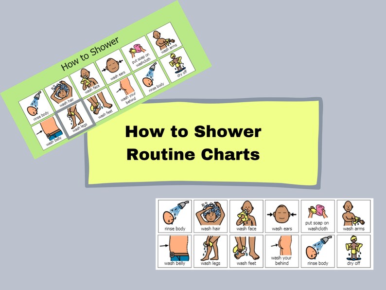 Shower Bath Routine Visual Schedule Boardmaker DIGITAL Etsy France