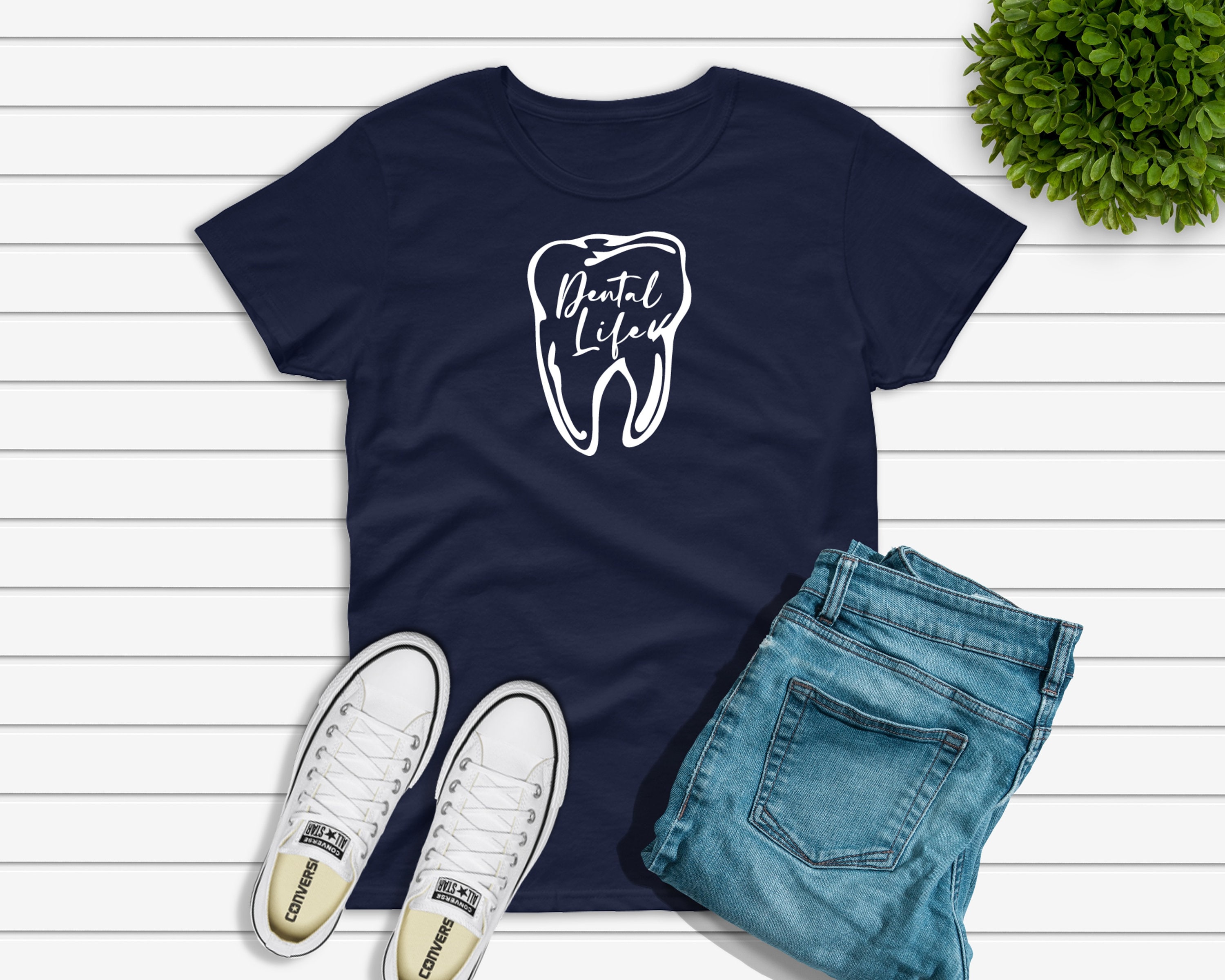 Dental Life tshirt Navy unisex dentist hygienist dental Etsy