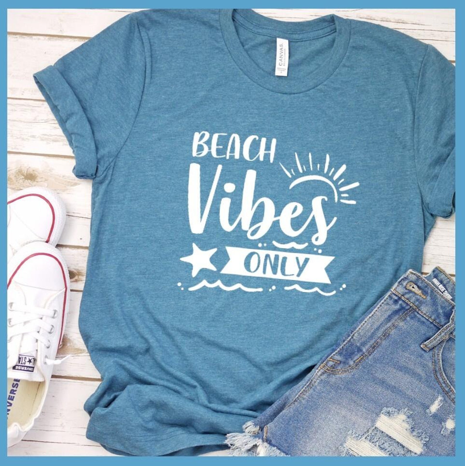 Beach Vibes Only Premium T-Shirt Tee Women's Clothing | Etsy