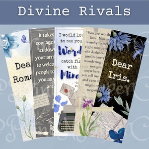 Divine Rivals | Ruthless Vows | Rebecca Ross | Digital Download Bookmarks | Set of 5