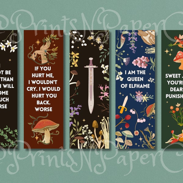 The Cruel Prince | Holly Black | Digital Download Bookmarks | Set of 5