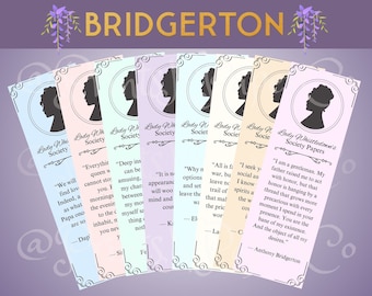 Set di segnalibri Bridgerton / Download digitali / Set di 8